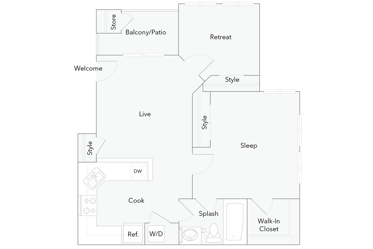 Brookside | 2-Bedroom Floorplan - Brookside