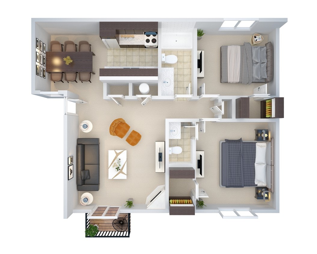 NEW 3D LW B2 .jpg - 2 BD,1.5 BATH (lwb2)