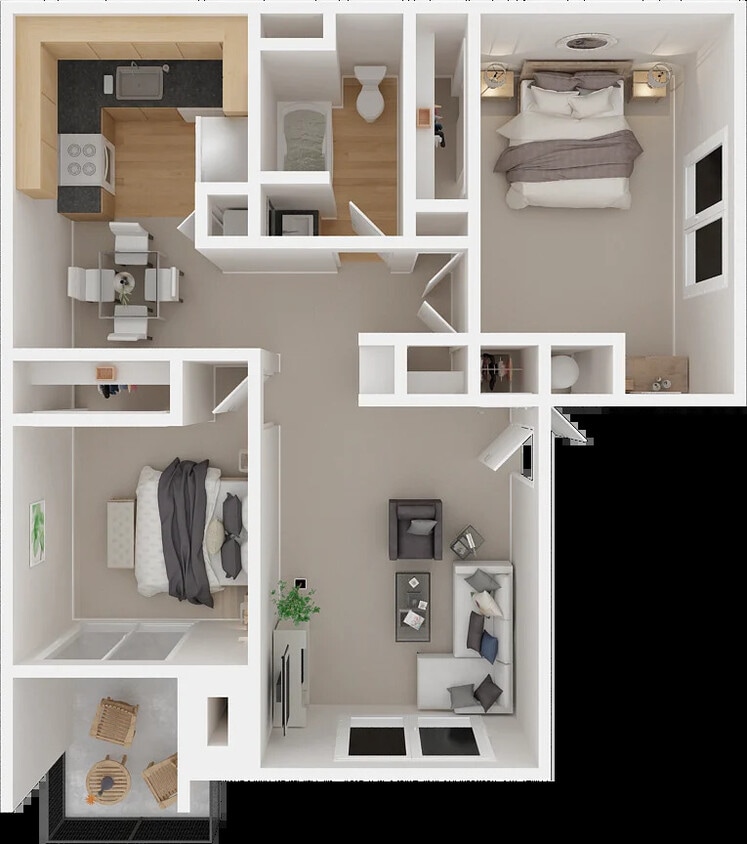 Floor Plan - 2 Bed 1 Bath