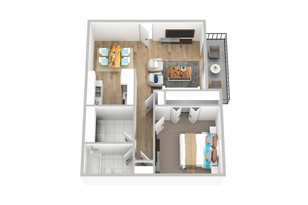 Floor Plan - 1 Bed 1 Bath