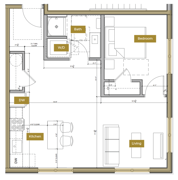 Floor Plan - 1 Bedroom Floor Plan I | Lofts North