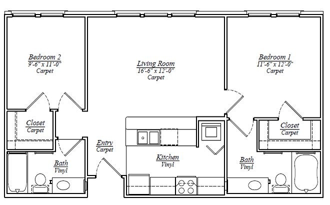 Floor Plan - B1 Two Bedroom
