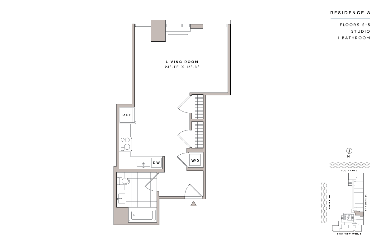 Floor Plan - Studio1 Bath-E6