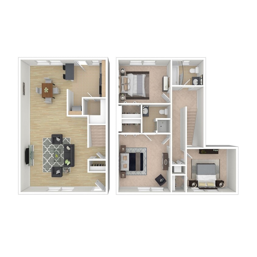 Floor Plan - 3 Bedroom Townhome