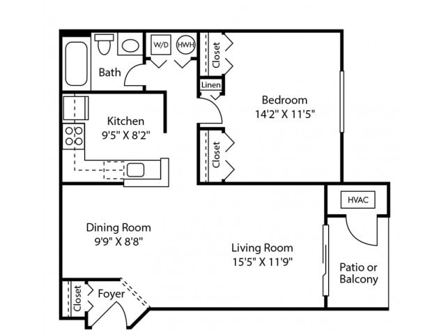One Bedroom One Bath (709 SF) - One Bedroom One Bath (709 SF)