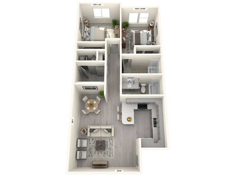 2 bed 2 bath_with dimensions.jpg - 2 Bed/2 Bath