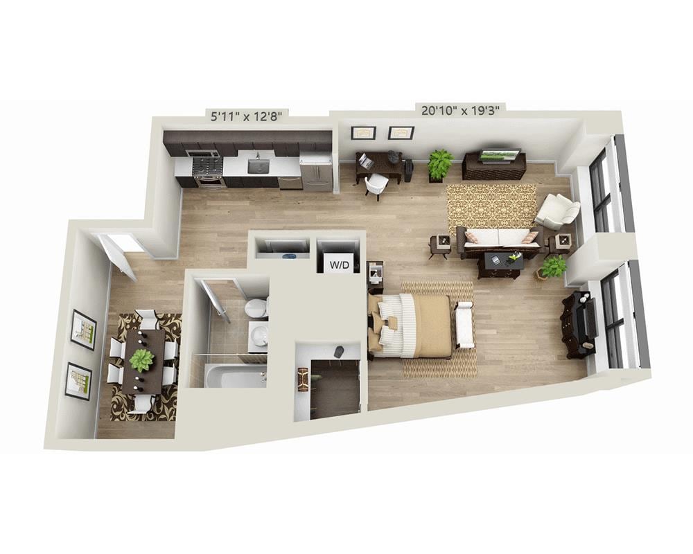 Floor Plan - Studio E1YV