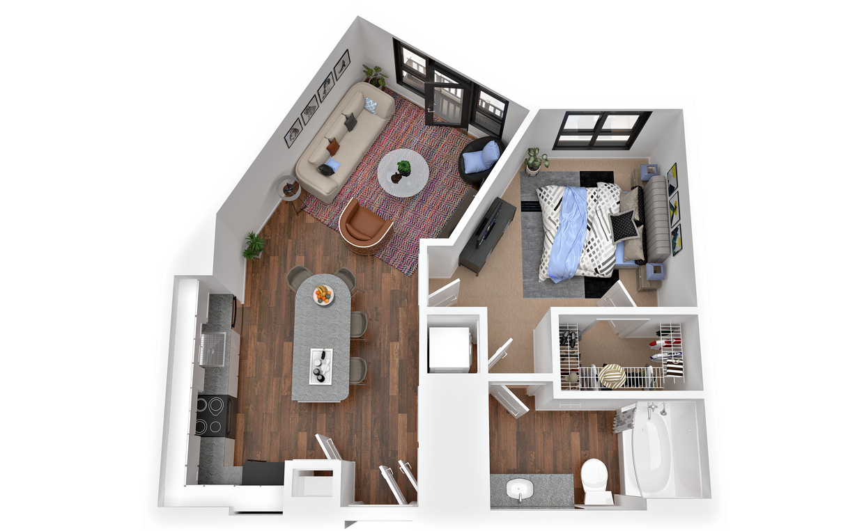 Junior One Bedroom, 663 sf. - Junior One Bedroom