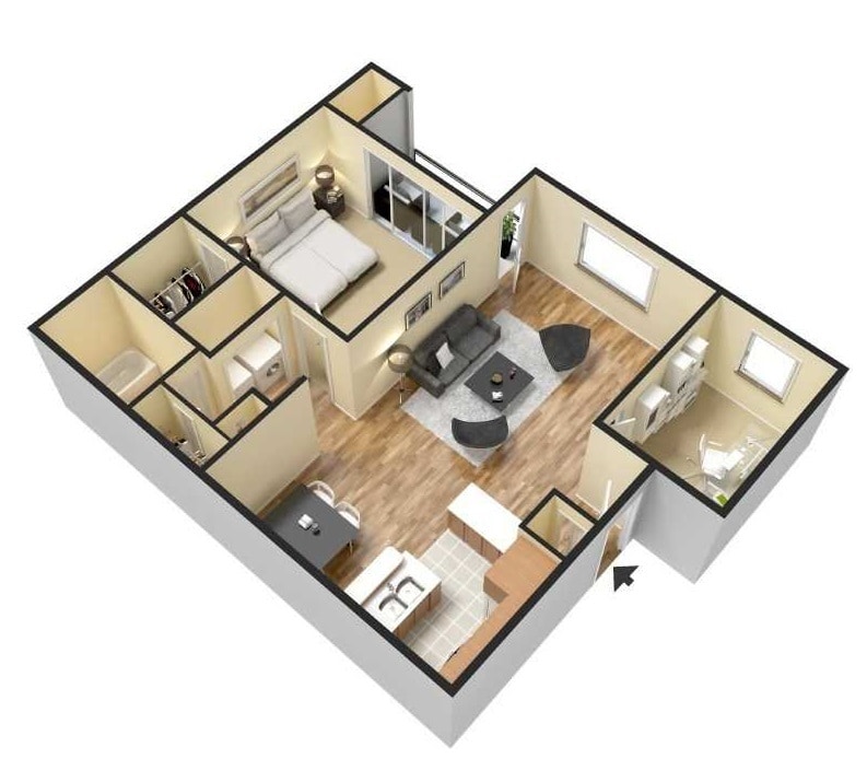 Floor Plan - 1BR/1BA