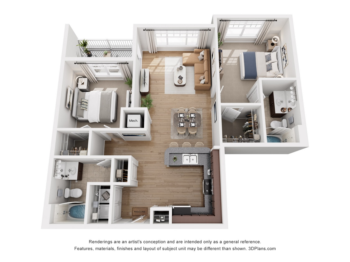 B1 Liberty_2Bed_2Bath_1115 Sq Ft - B1 LIBERTY - 2 Bedroom, 2 Bathroom