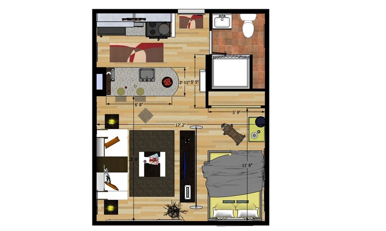 Floor Plan - The Aldor - Studio
