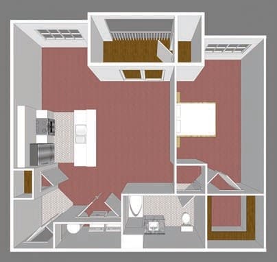 Floor Plan - Commons 1 Bedroom