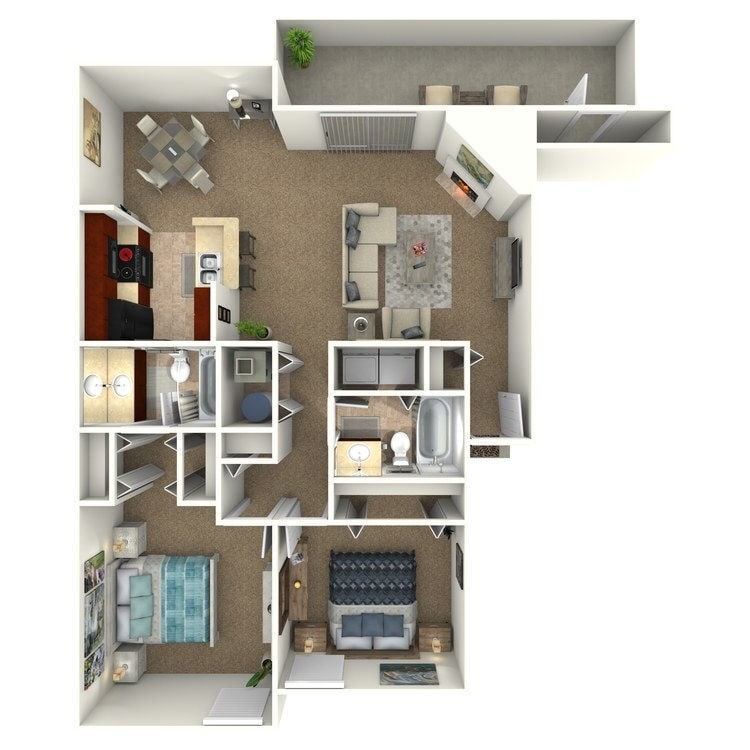 Floor Plan - The Landmark - 2 Bedroom 2 Bat