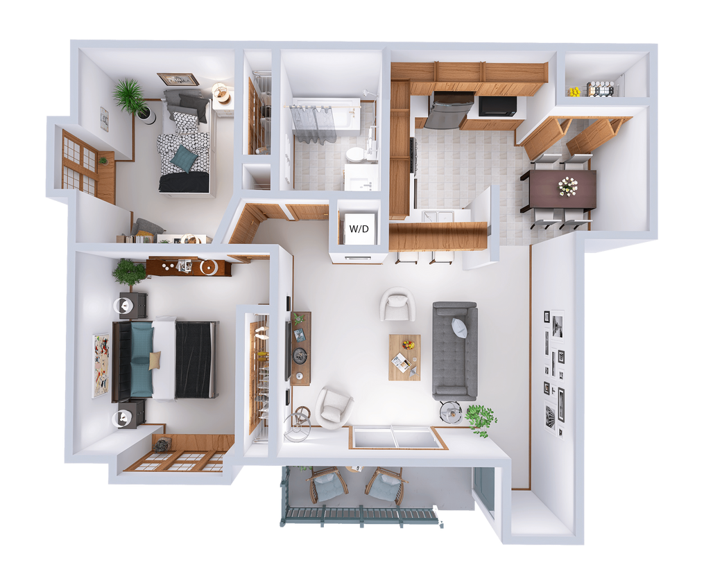 Floor Plan - 2 Bed, 1 Bath Lower