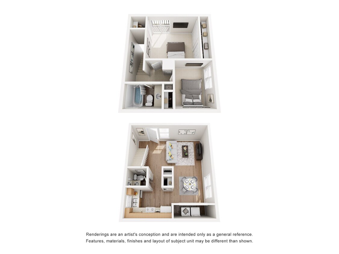 Floor Plan - Two Bedroom, One and Half Bath Townhome