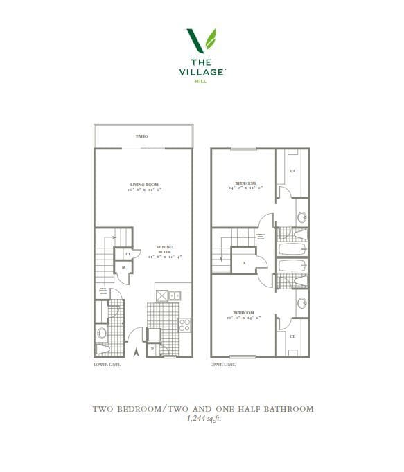 Hill 1244 SF TH - Two Bedroom Townhome