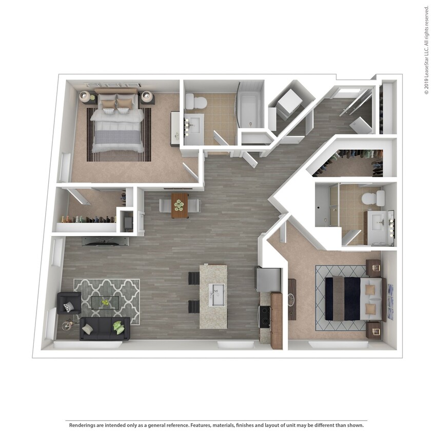 Floor Plan - C16 - 2 bed/2 bath