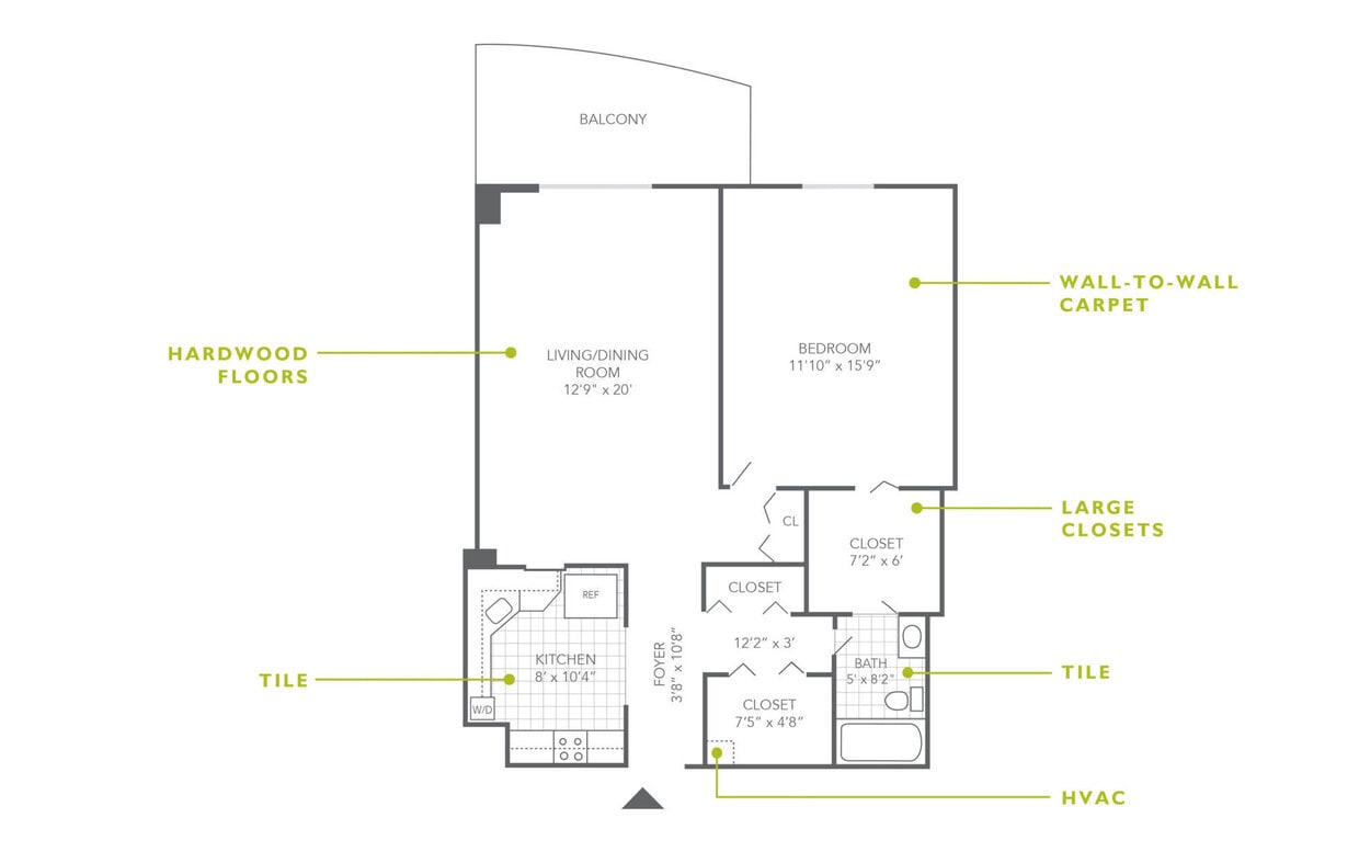 Floor Plan - 1 Bed | 1 Bath