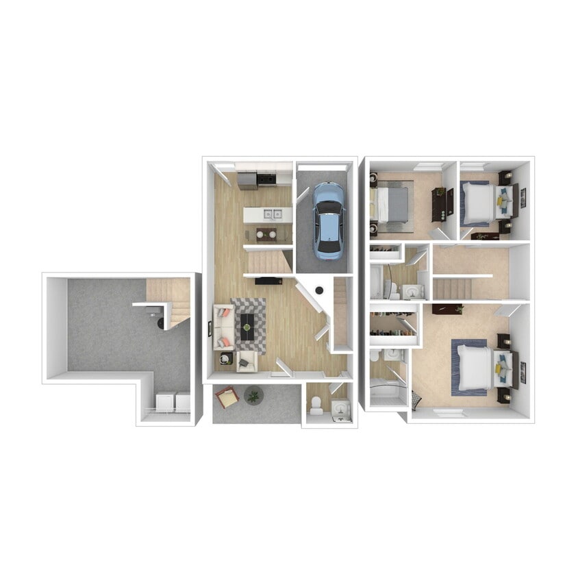 Floor Plan - CTH - 3 Bedroom Townhome with Attached Garage