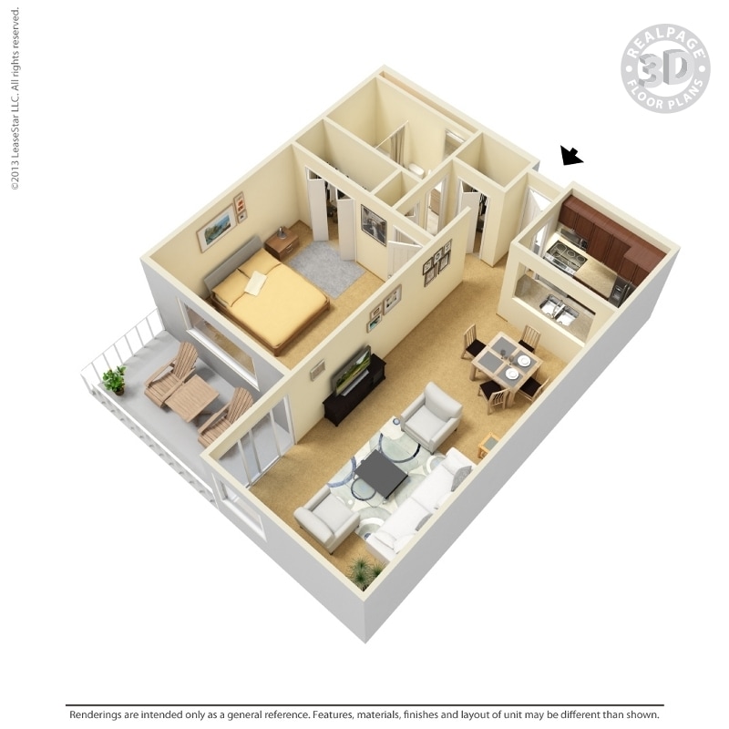 Floor Plan - 1 Bedroom B