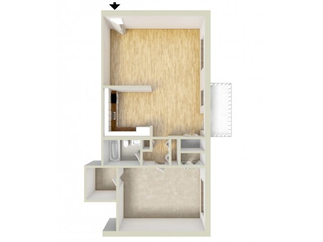 One bedroom floor plan - One Bedroom