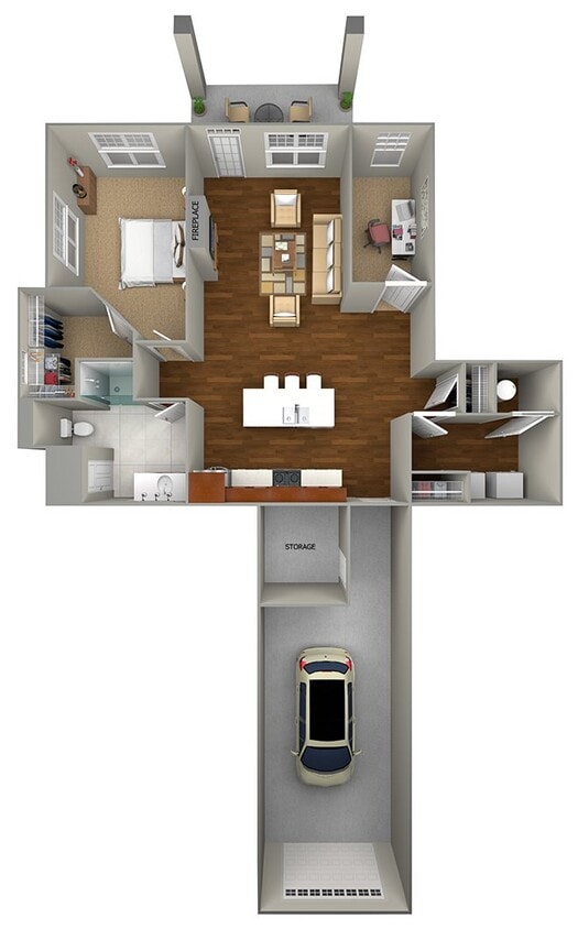 Floor Plan - 1 bedroom plus den (963 sf)