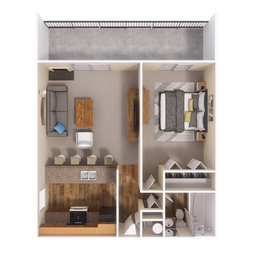 Floor Plan - 1x1 660 sqft