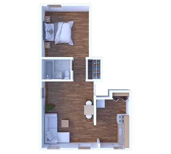 Floor Plan - 1 Bedroom Floor Plan A5 672 4F
