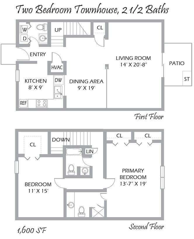 Floor Plan - Two Bedroom TH