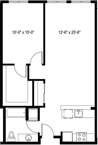 Floor Plan - 1 Bedroom M