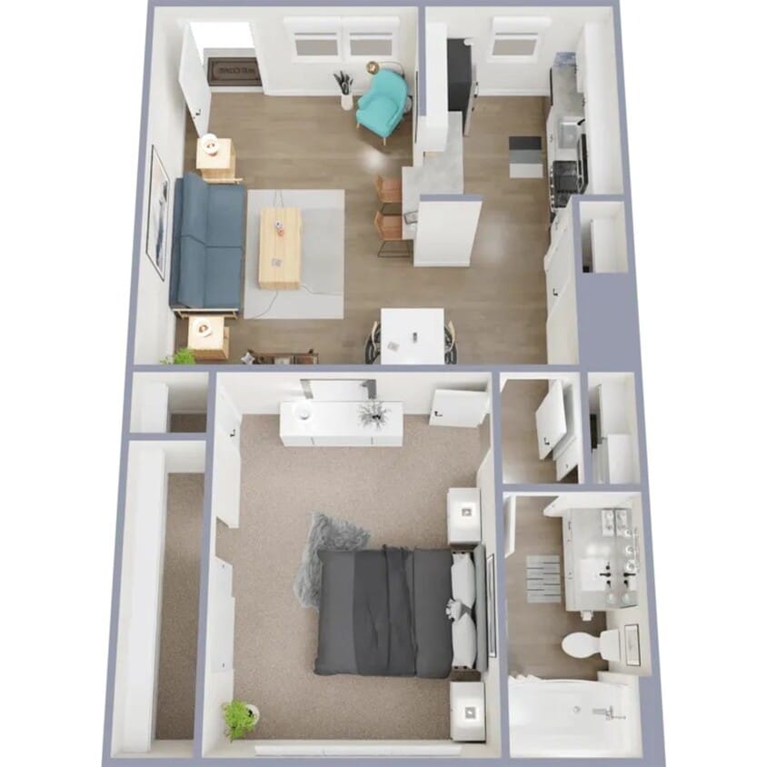 Floor Plan - 1x1A - Patio