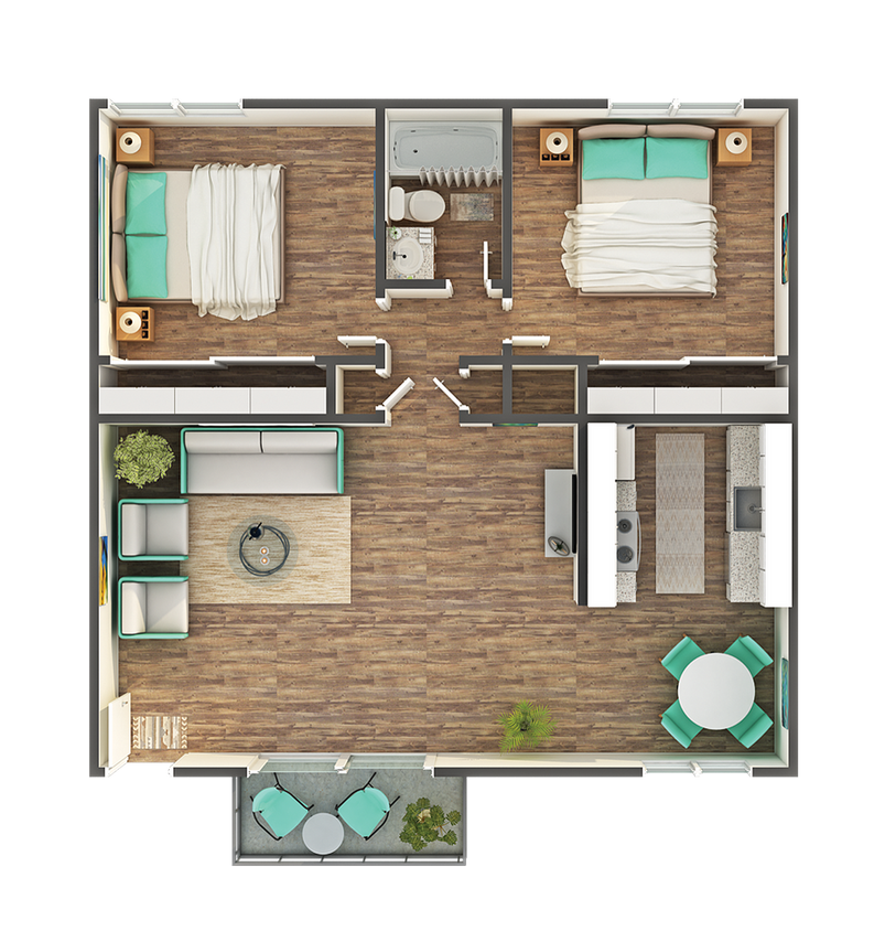 Beta 2x1 Floorplan - Beta 2x1