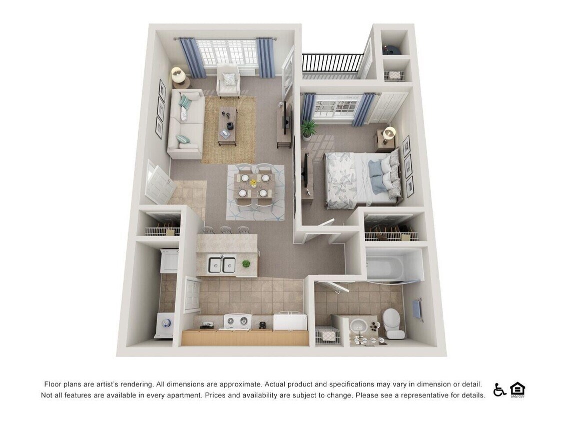 Floor Plan - One Bedroom, One Bathroom