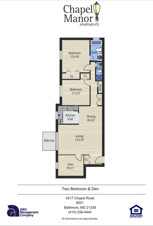 CM - 2BDEN - Two Bedroom w/ Den