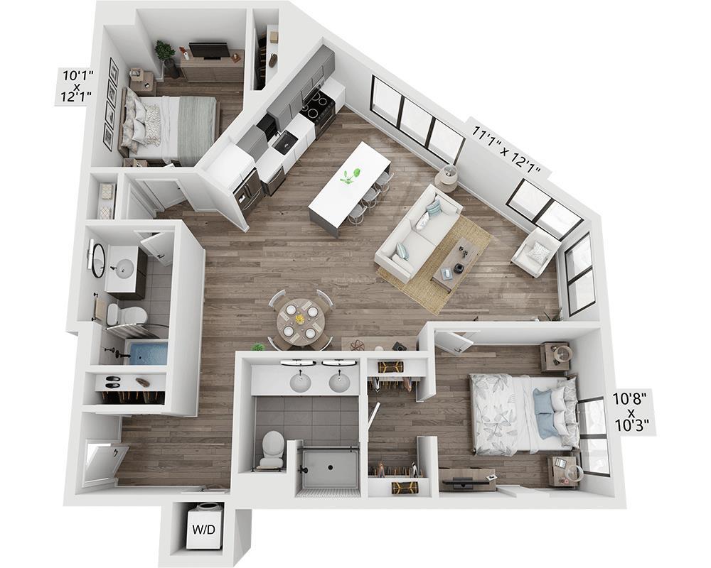 Floor Plan - Two Bedroom B2J