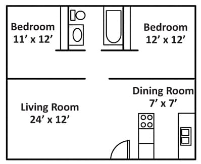 Floorplan - 206 Bulding 2 Bedroom