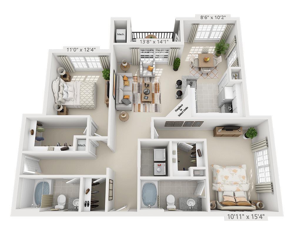 Floor Plan - Two Bedroom B2F