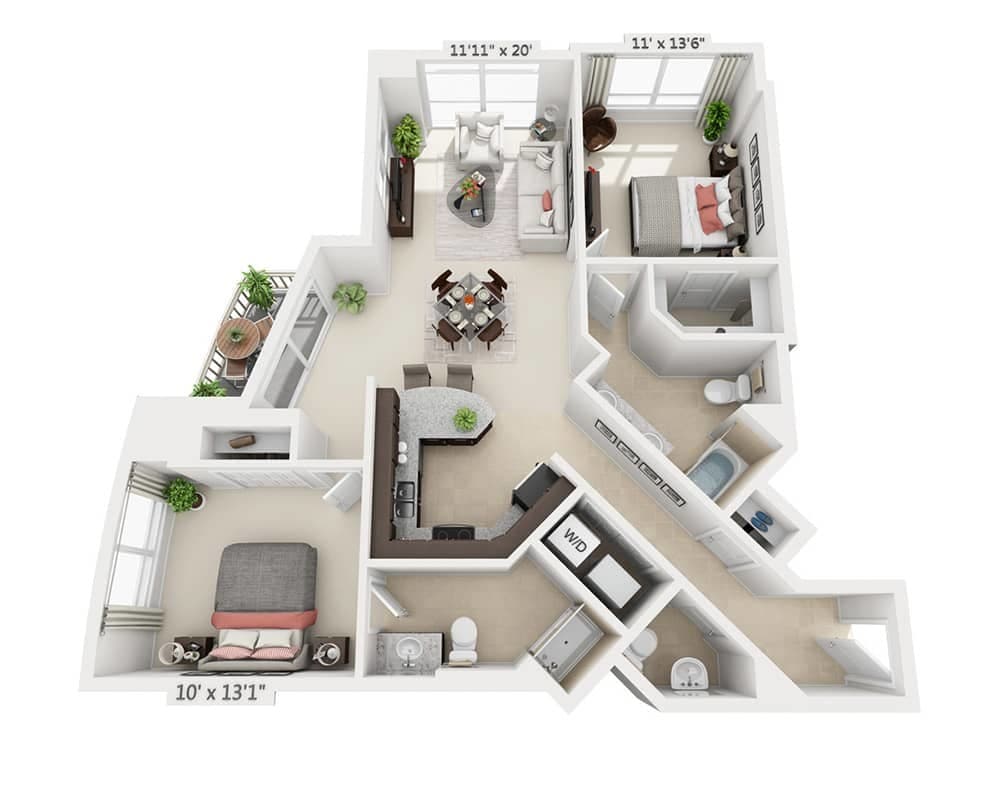 Floor Plan - Two Bedroom B2.5B