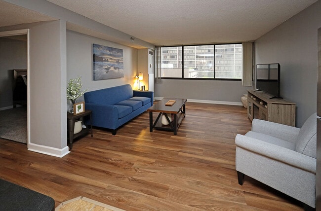 Newly Renovated Model Suite - Living Area - Reserve Square Apartments