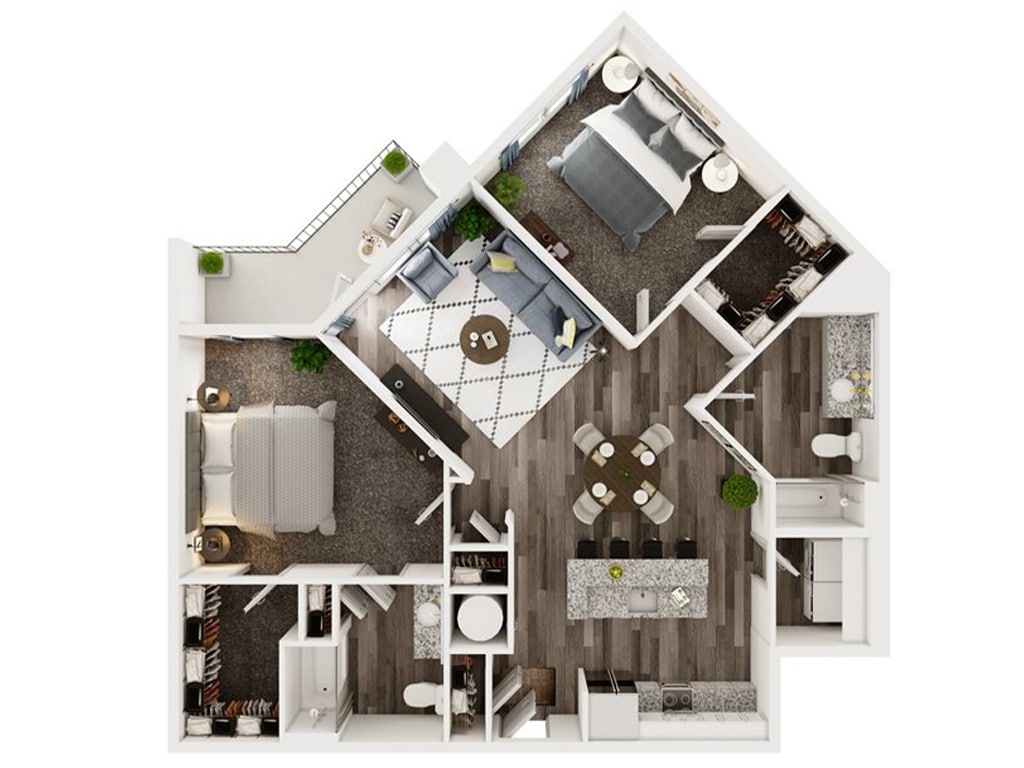 Floor Plan - 2 Bed 2 Bath C
