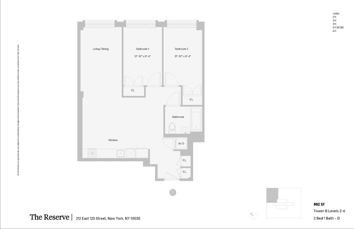 Floor Plan - 2 Bedroom 1 Bathroom B