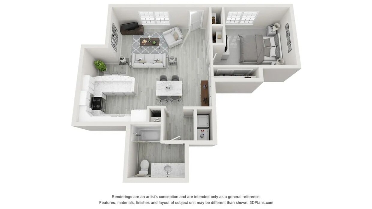 A photo of our 1x1 floor plan, The Atlantic. - The Sycamore Villa