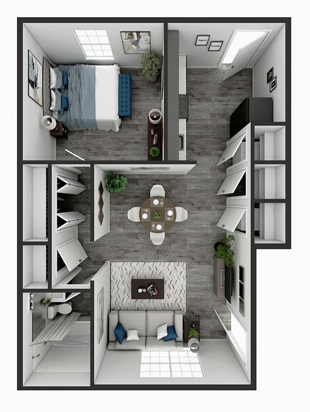 Floor Plan - 1BR/1BA Remodeled