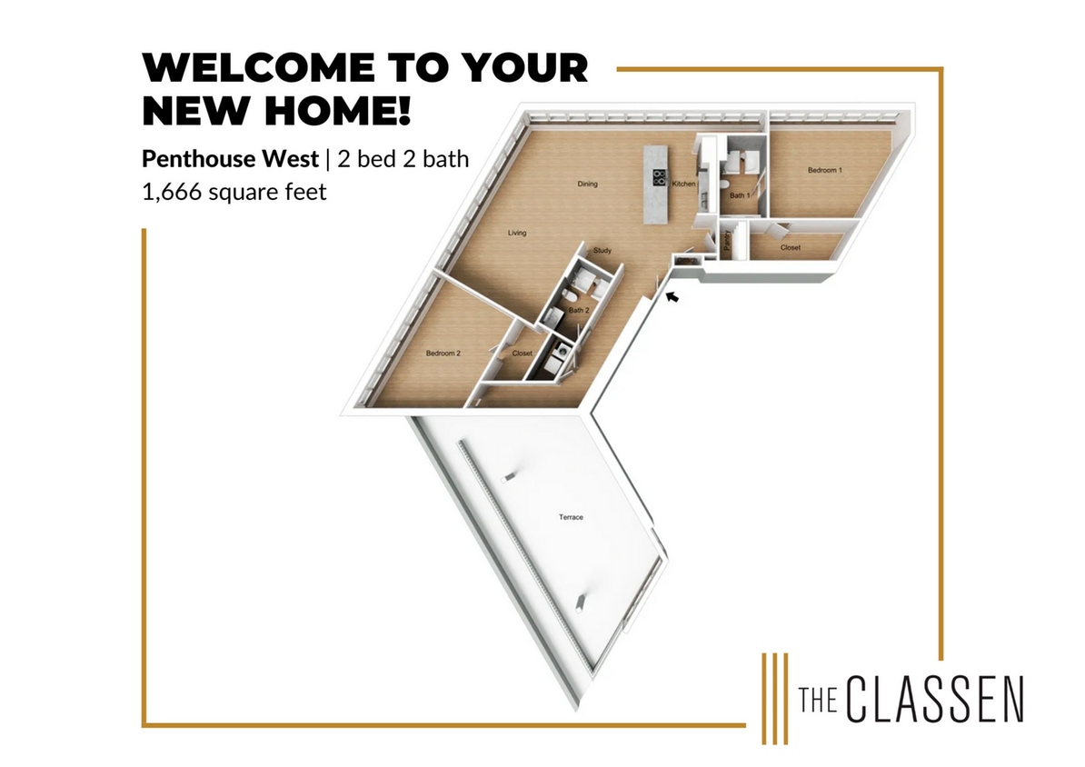 Penthouse West Floor Plan - Penthouse West Renovated