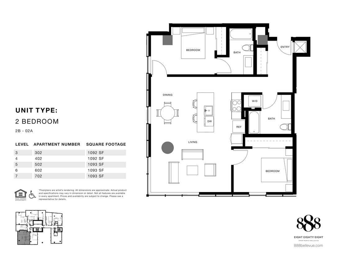 Floor Plan - 2X2 02A