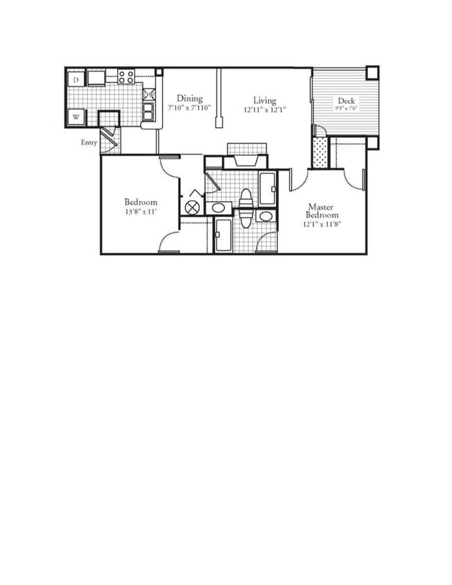 Floor Plan - 2 Bed 2 Bath