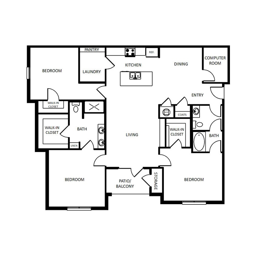 Floor Plan - 3 Bedroom Delux