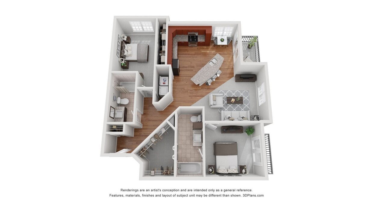 The Oakley Deluxe offers two beds, two baths. - The Oakley Deluxe