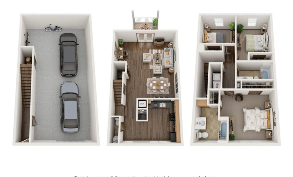 Floor Plan - Molly- 2 Star / 3bed/2.50bath 1,960sqft 