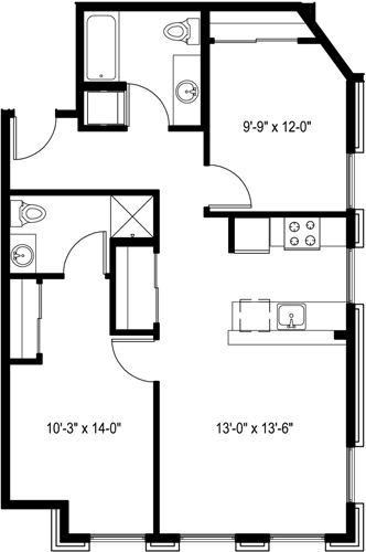Floor Plan - 2 Bedroom B